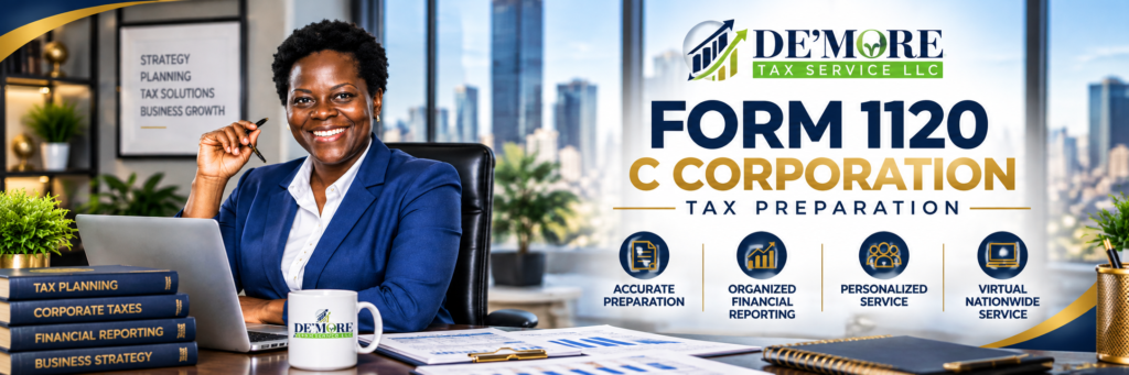 De'More Tax Service Form 1120 C Corporation tax preparation services nationwide